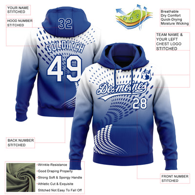 Custom Stitched Royal White-Royal 3D Pattern Design Geometrico Graph Sports Pullover Sweatshirt Hoodie