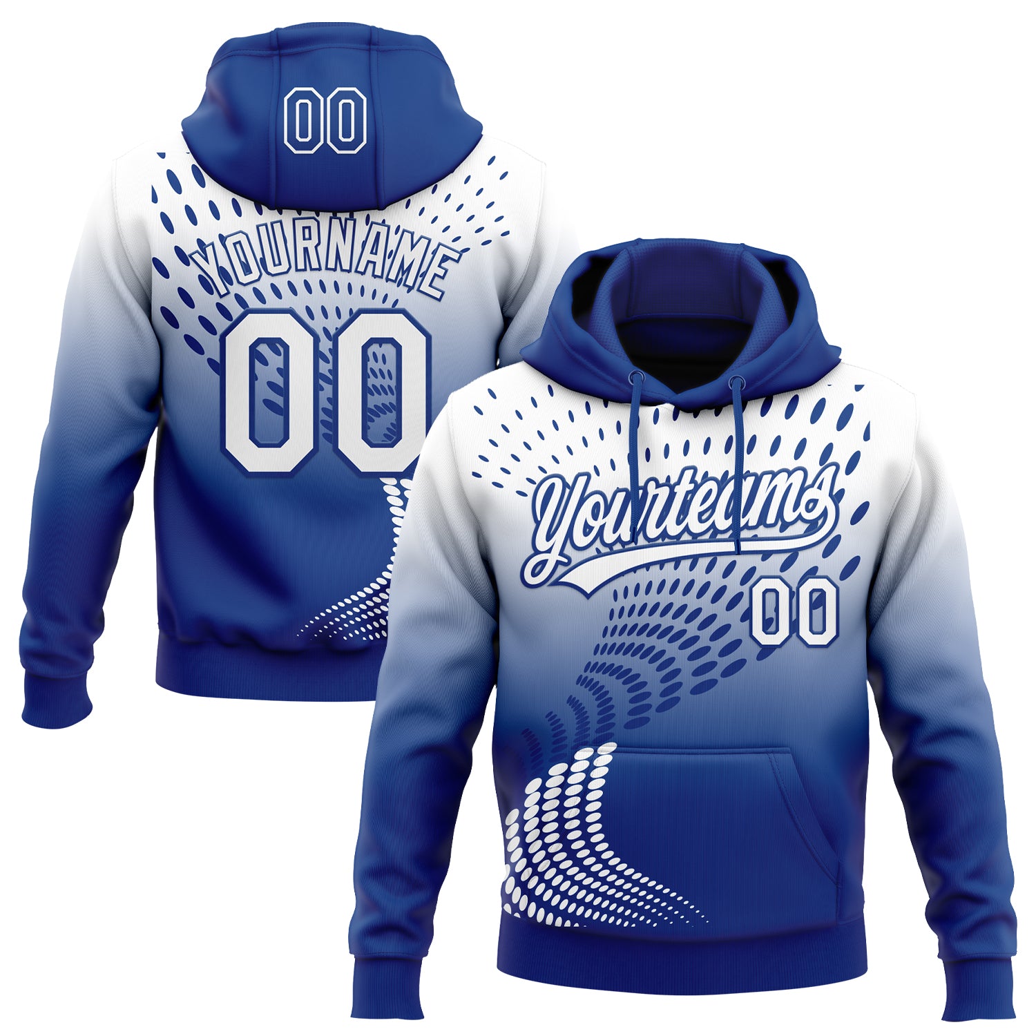 Custom Stitched Royal White-Royal 3D Pattern Design Geometrico Graph Sports Pullover Sweatshirt Hoodie