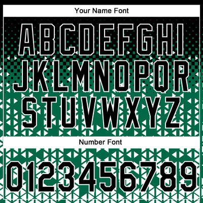 Custom Stitched Kelly Green Black-White 3D Pattern Design Geometrico Graph Sports Pullover Sweatshirt Hoodie