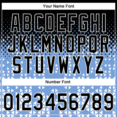 Custom Stitched Light Blue Black-White 3D Pattern Design Geometrico Graph Sports Pullover Sweatshirt Hoodie