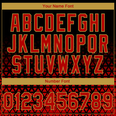 Custom Stitched Black Red-Old Gold 3D Pattern Design Geometrico Graph Sports Pullover Sweatshirt Hoodie