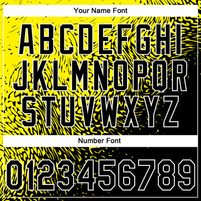 Custom Stitched Light Yellow Black-White 3D Pattern Design Abstract Shape Sports Pullover Sweatshirt Hoodie