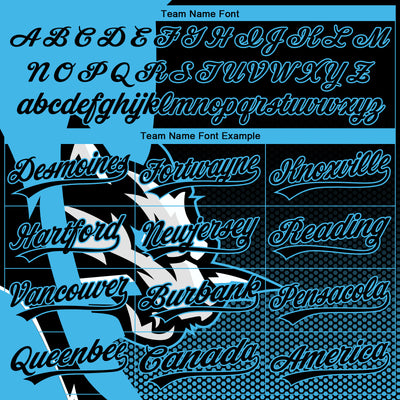 Custom Stitched Black Black-Sky Blue 3D Pattern Design Wolf Sports Pullover Sweatshirt Hoodie