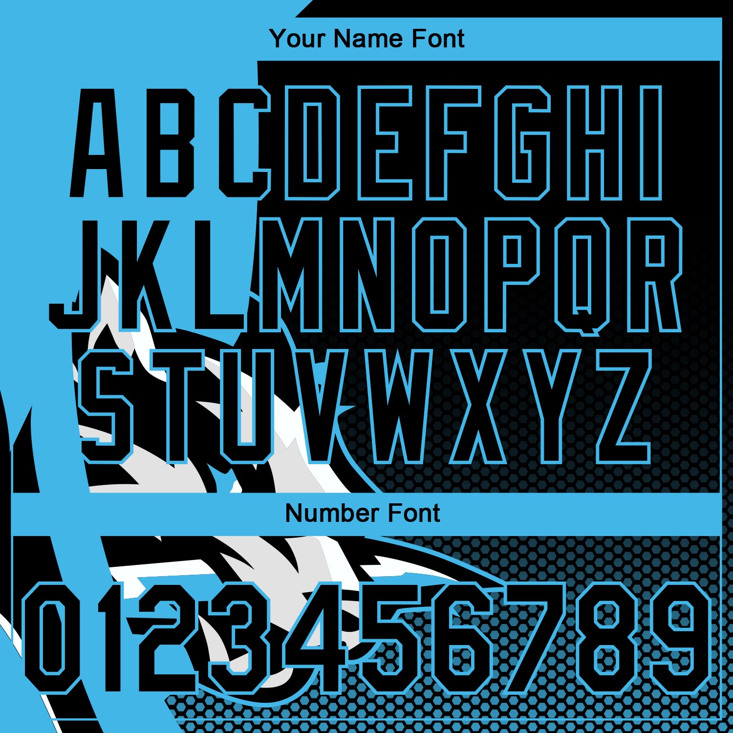 Custom Stitched Black Black-Sky Blue 3D Pattern Design Wolf Sports Pullover Sweatshirt Hoodie