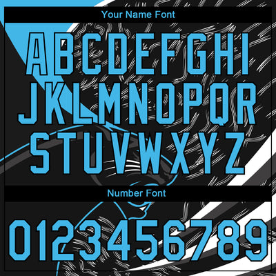 Custom Stitched Black Sky Blue-Black 3D Pattern Design Leopardo Sports Pullover Sweatshirt Hoodie