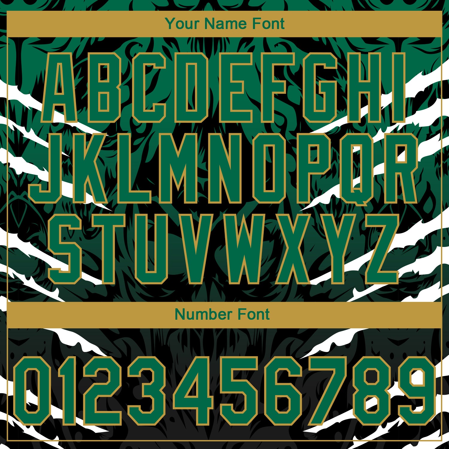 Custom Stitched Black Kelly Green-Old Gold 3D Pattern Design Leopardo Sports Pullover Sweatshirt Hoodie