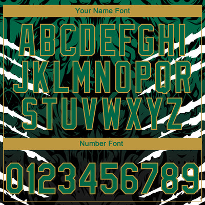 Custom Stitched Black Kelly Green-Old Gold 3D Pattern Design Leopardo Sports Pullover Sweatshirt Hoodie