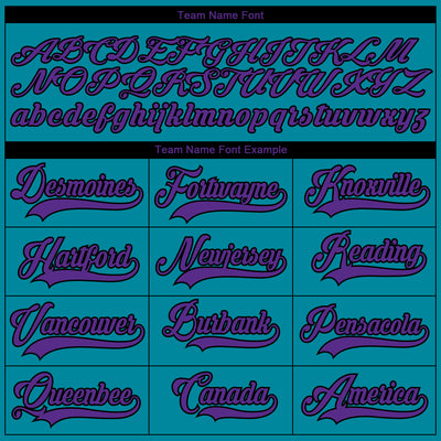 Custom Teal Purple Neon Green-Black 3D Pattern Fragment Art Hockey Lace Neck Jersey