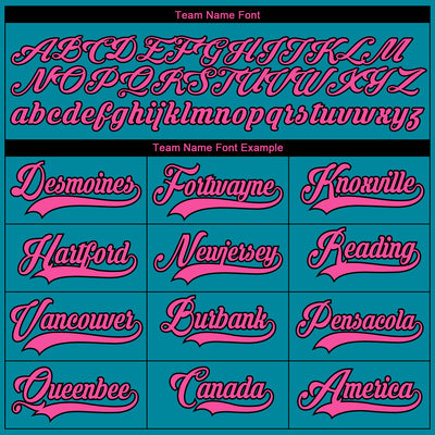 Custom Teal Pink Neon Green-Black 3D Pattern Fragment Art Hockey Lace Neck Jersey