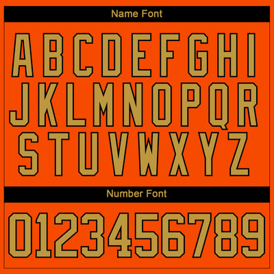 Custom Orange Old Gold-Black 3D Pattern Fragment Art Hockey Lace Neck Jersey