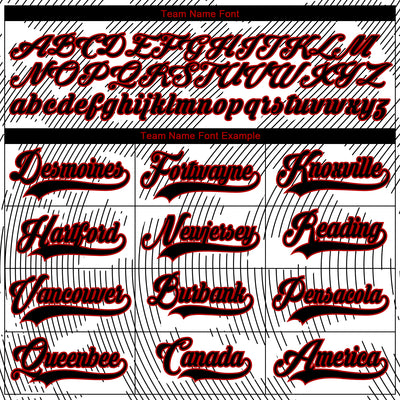 Custom White Black-Red 3D Pattern Curve Lines Hockey Lace Neck Jersey