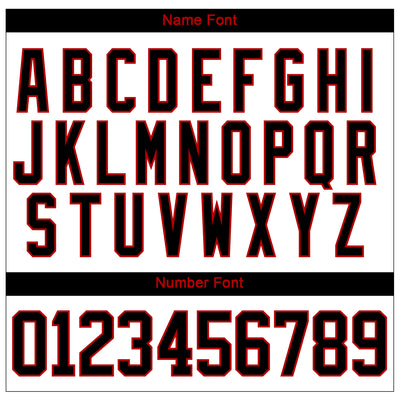 Custom White Black-Red 3D Pattern Curve Lines Hockey Lace Neck Jersey