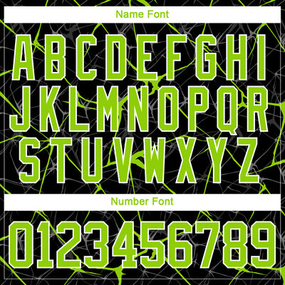 Custom Black Neon Green-White 3D Pattern Abstract Network Hockey Lace Neck Jersey