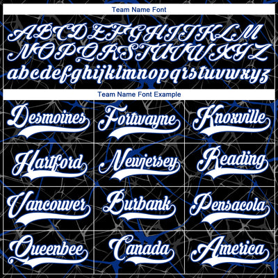 Custom Black White-Royal 3D Pattern Abstract Network Hockey Lace Neck Jersey