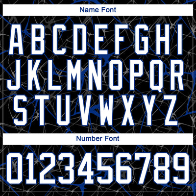 Custom Black White-Royal 3D Pattern Abstract Network Hockey Lace Neck Jersey