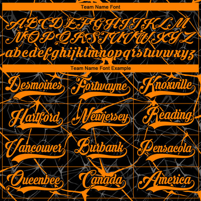 Custom Black Bay Orange-White 3D Pattern Abstract Network Hockey Lace Neck Jersey