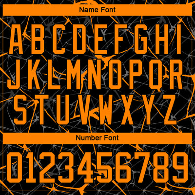 Custom Black Bay Orange-White 3D Pattern Abstract Network Hockey Lace Neck Jersey