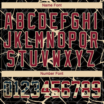 Custom Black Vintage USA Flag Crimson-City Cream 3D Pattern Abstract Network Hockey Lace Neck Jersey
