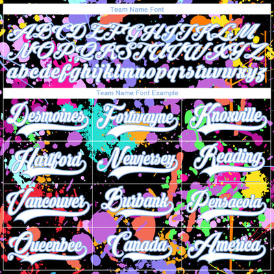 Custom Graffiti Pattern White Black-Light Blue 3D Pattern Splash Art Hockey Lace Neck Jersey