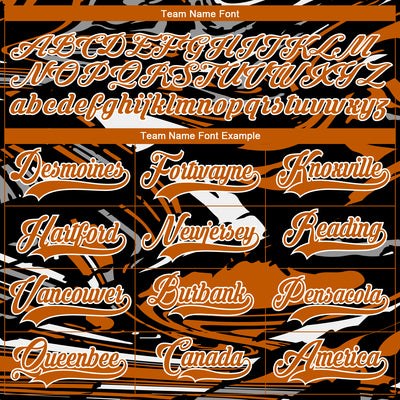 Custom Figure Texas Orange Black-White 3D Pattern Fluid Art Hockey Lace Neck Jersey