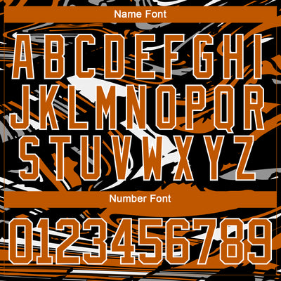 Custom Figure Texas Orange Black-White 3D Pattern Fluid Art Hockey Lace Neck Jersey