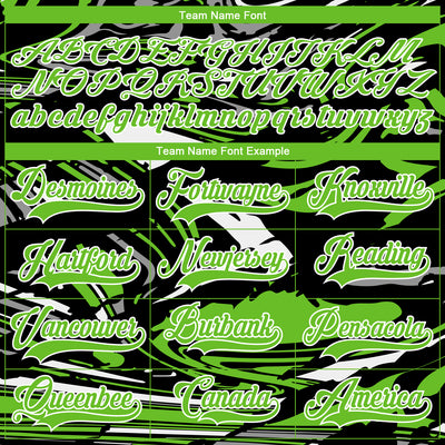 Custom Figure Aurora Green Black-White 3D Pattern Fluid Art Hockey Lace Neck Jersey