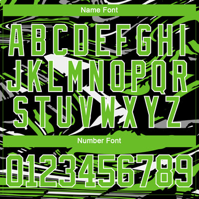 Custom Figure Aurora Green Black-White 3D Pattern Fluid Art Hockey Lace Neck Jersey