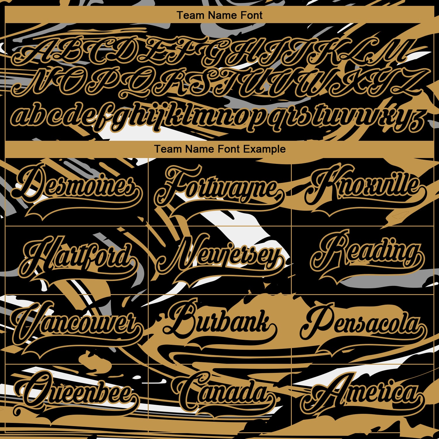 Custom Figure Black Old Gold-White 3D Pattern Fluid Art Hockey Lace Neck Jersey