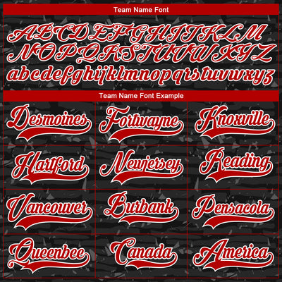 Custom Black Red-White 3D Pattern Fragment Art Hockey Lace Neck Jersey