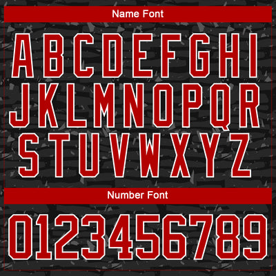 Custom Black Red-White 3D Pattern Fragment Art Hockey Lace Neck Jersey