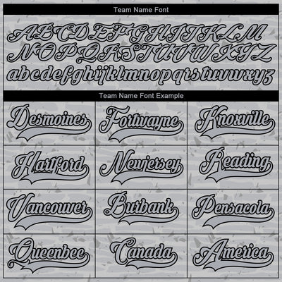 Custom Gray Black-White 3D Pattern Fragment Art Hockey Lace Neck Jersey