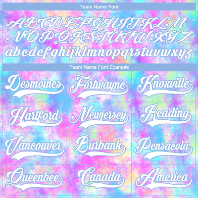 Custom Tie Dye White-Light Blue 3D Pattern Spalsh Art Hockey Lace Neck Jersey