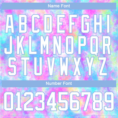 Custom Tie Dye White-Light Blue 3D Pattern Spalsh Art Hockey Lace Neck Jersey