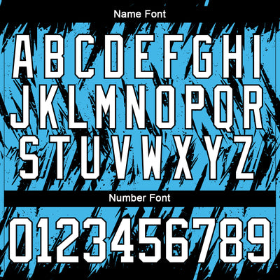 Custom Sky Blue White-Black 3D Pattern Splash Art Hockey Lace Neck Jersey