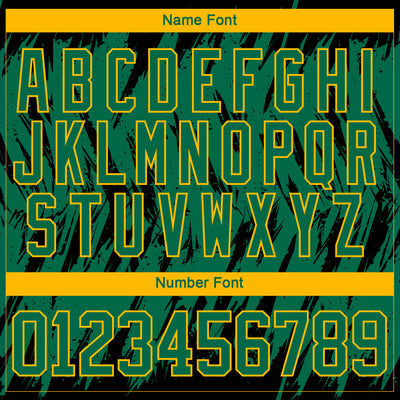 Custom Kelly Green Gold-Black 3D Pattern Splash Art Hockey Lace Neck Jersey