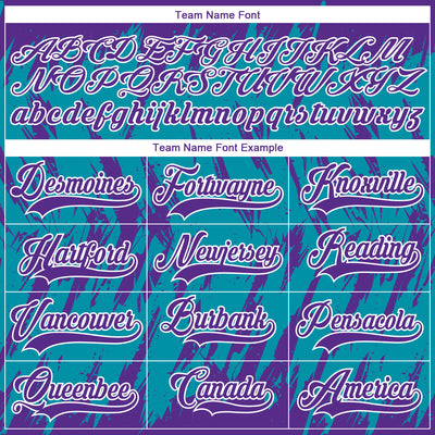 Custom Teal Purple-White 3D Pattern Splash Art Hockey Lace Neck Jersey