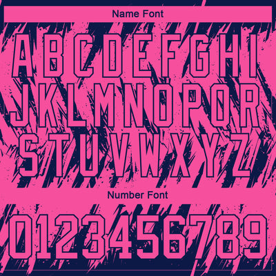 Custom Pink Navy-White 3D Pattern Splash Art Hockey Lace Neck Jersey