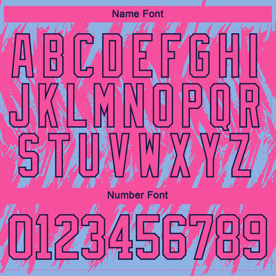 Custom Pink Light Blue Navy-White 3D Pattern Splash Art Hockey Lace Neck Jersey