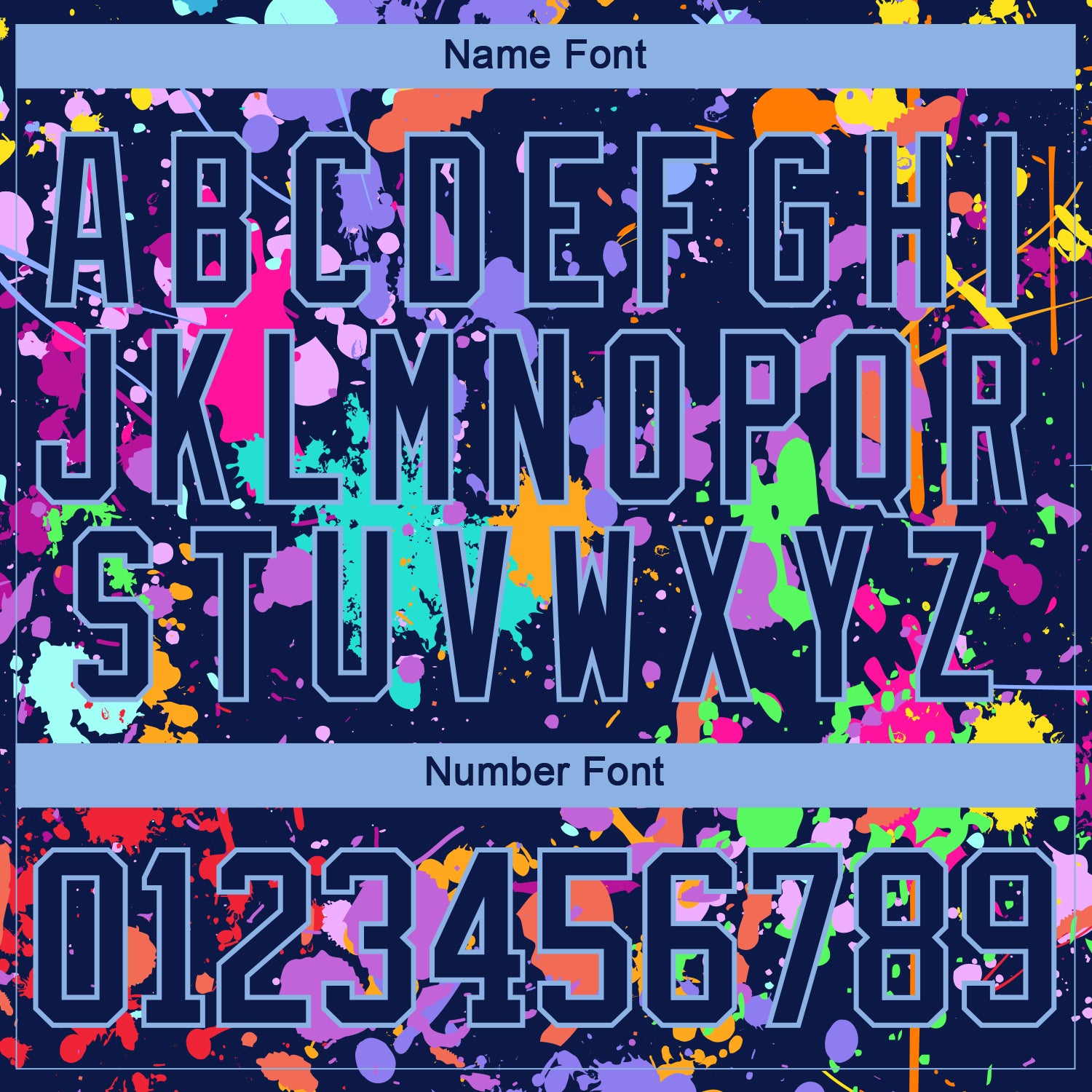 Custom Graffiti Pattern Navy Light Blue-White 3D Pattern Splash Art Hockey Lace Neck Jersey