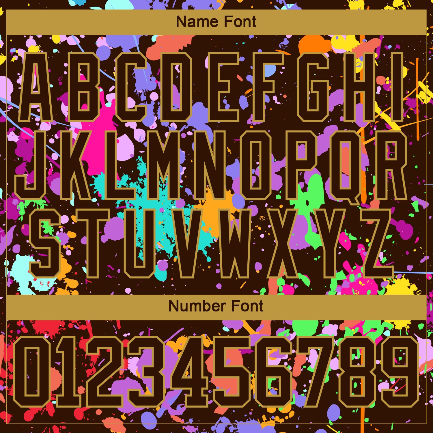 Custom Graffiti Pattern Brown Old Gold-White 3D Pattern Splash Art Hockey Lace Neck Jersey