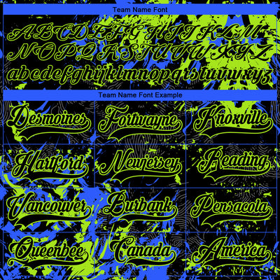 Custom Black Neon Green-Royal 3D Fluid Art Splash Hockey Lace Neck Jersey
