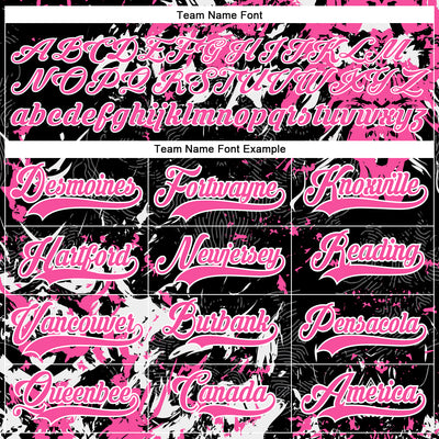 Custom Black Pink-White 3D Fluid Art Splash Hockey Lace Neck Jersey