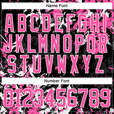 Custom Black Pink-White 3D Fluid Art Splash Hockey Lace Neck Jersey