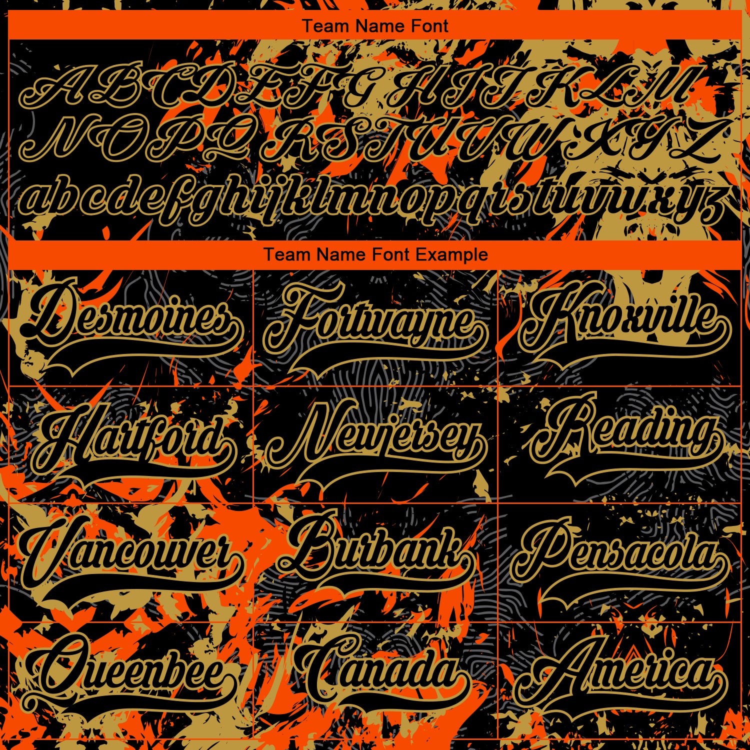 Custom Black Old Gold-Orange 3D Fluid Art Splash Hockey Lace Neck Jersey