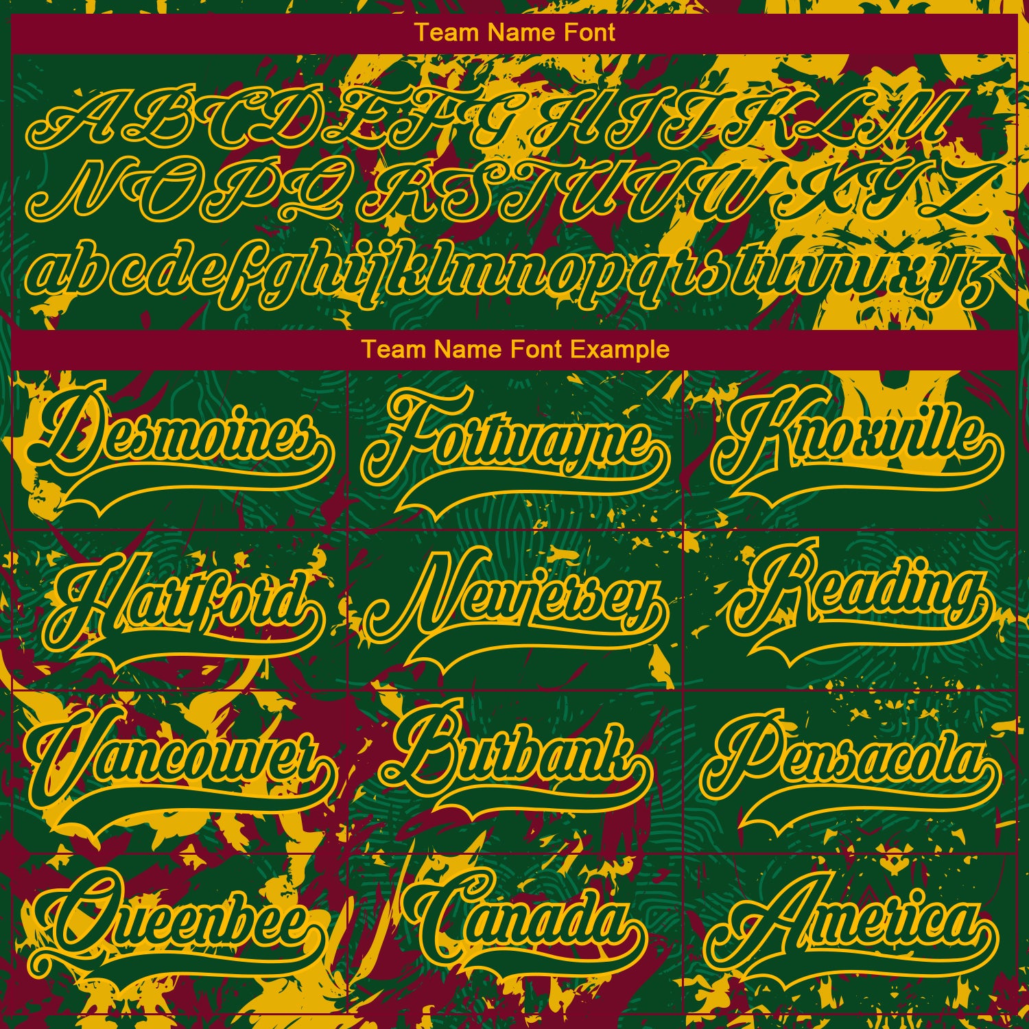 Custom Green Gold-Maroon 3D Fluid Art Splash Hockey Lace Neck Jersey