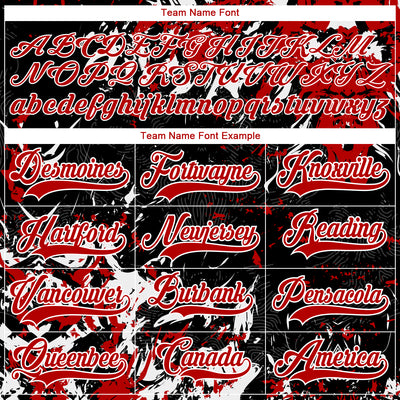 Custom Black Red-White 3D Fluid Art Splash Hockey Lace Neck Jersey