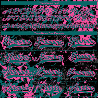 Custom Black Teal-Pink 3D Fluid Art Splash Hockey Lace Neck Jersey