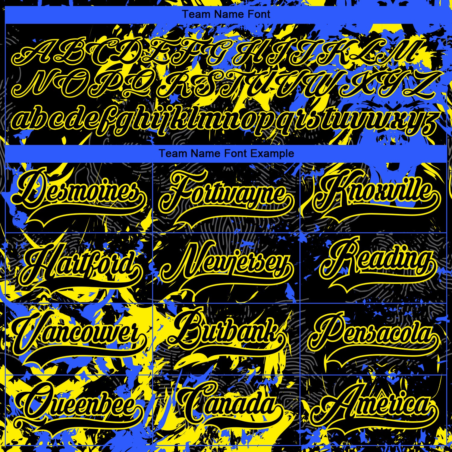 Custom Black Light Yellow-Royal 3D Fluid Art Splash Hockey Lace Neck Jersey