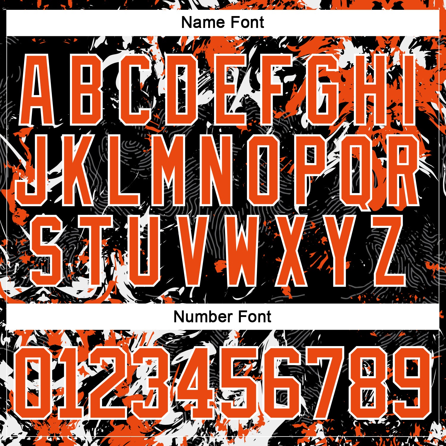 Custom Black Orange-White 3D Fluid Art Splash Hockey Lace Neck Jersey