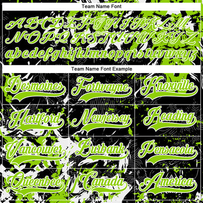 Custom Black Neon Green-White 3D Fluid Art Splash Hockey Lace Neck Jersey